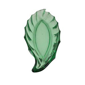 Vintage Heisey Dish Moongleam Twist Green Leaf-Shaped Celery Relish Candy